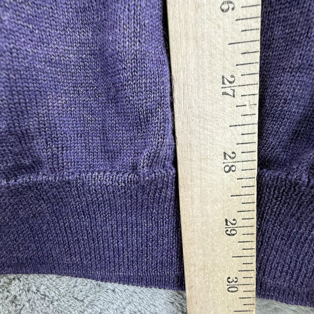 Saks Fifth Avenue Sweater Mens 3XL Purple Merino Wool Knit 1/4 Zip Pullover - Picture 11 of 13